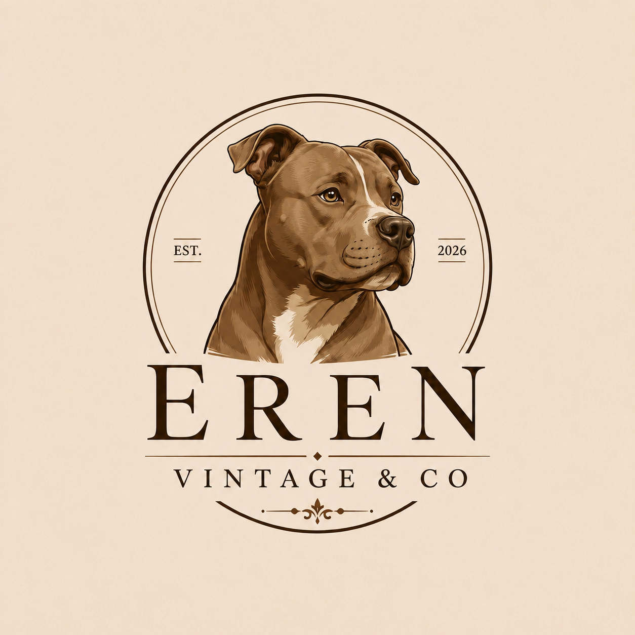 Eren Vintage & Co, logo oficial con ilustración de perro